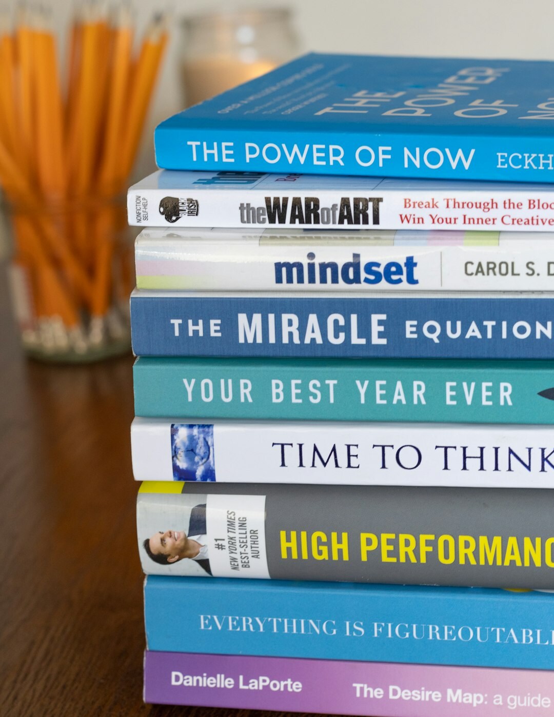 mystery book stack