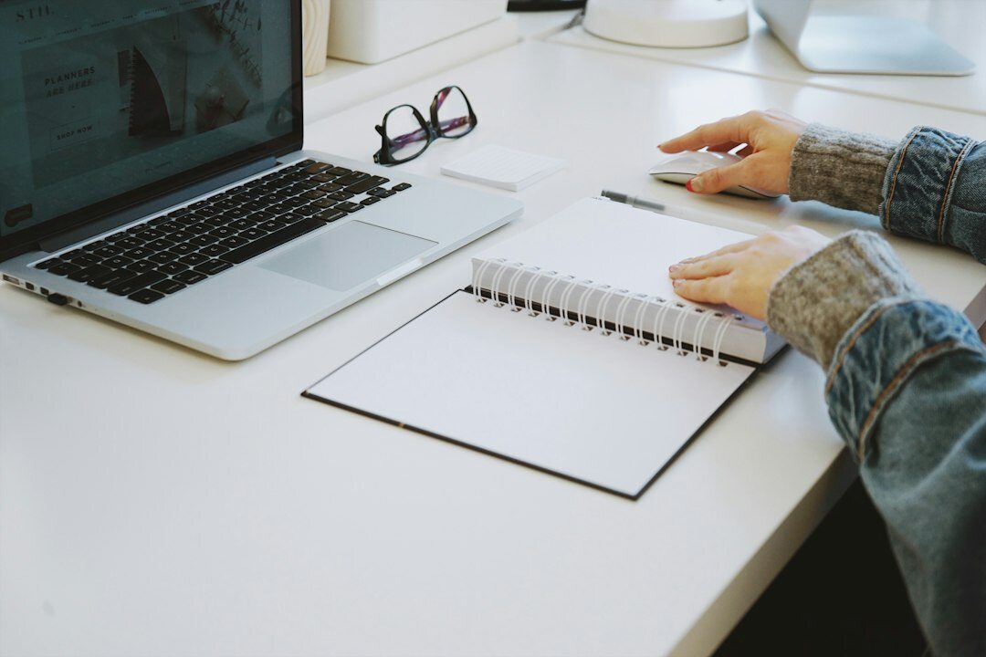 mystery writer at desk
